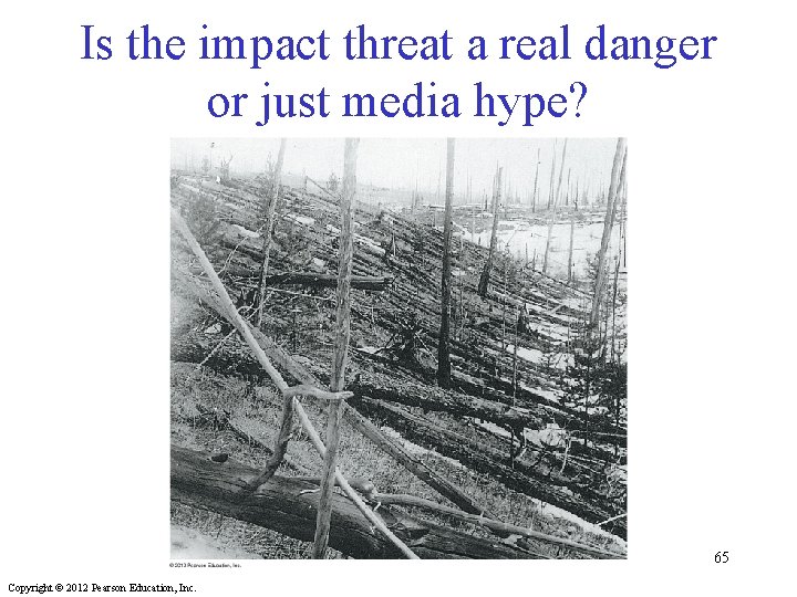 Is the impact threat a real danger or just media hype? 65 Copyright ©