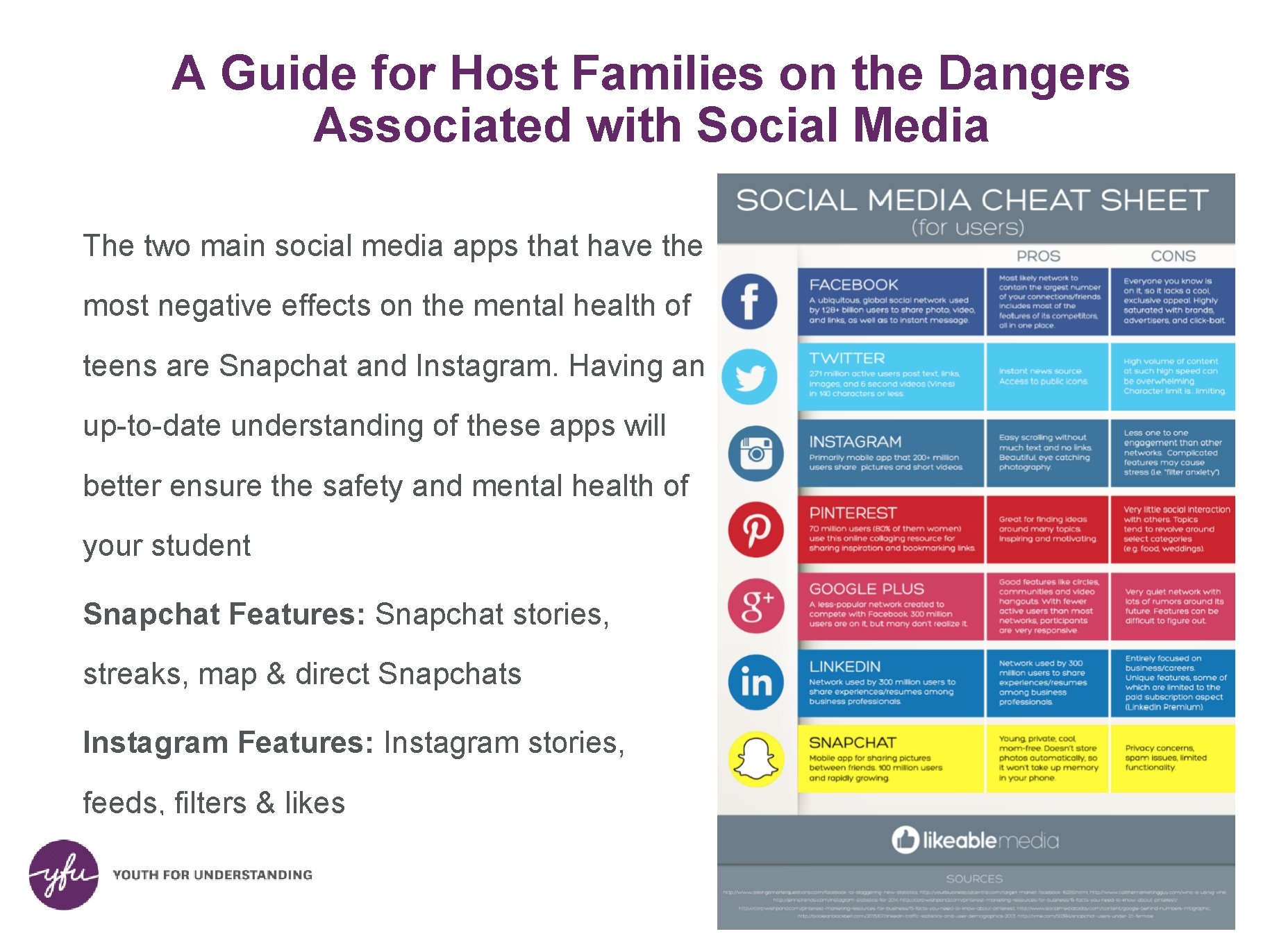 A Guide for Host Families on the Dangers Associated with Social Media The two