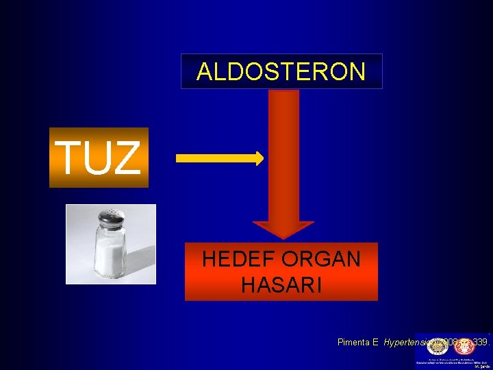 ALDOSTERON TUZ HEDEF ORGAN HASARI. Pimenta E Hypertension 2008; 51: 339. 