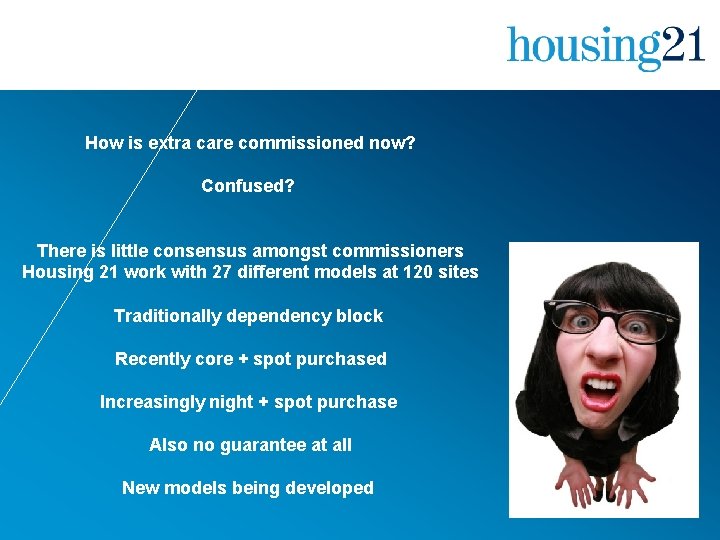 How is extra care commissioned now? Confused? There is little consensus amongst commissioners Housing