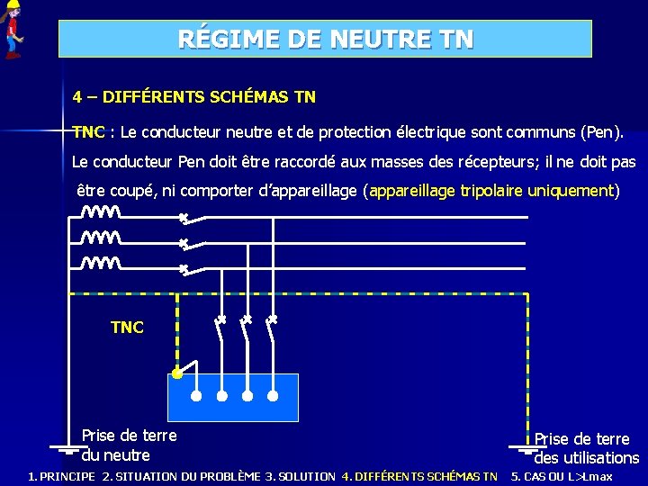 RÉGIME DE NEUTRE TN 4 – DIFFÉRENTS SCHÉMAS TN TNC : Le conducteur neutre