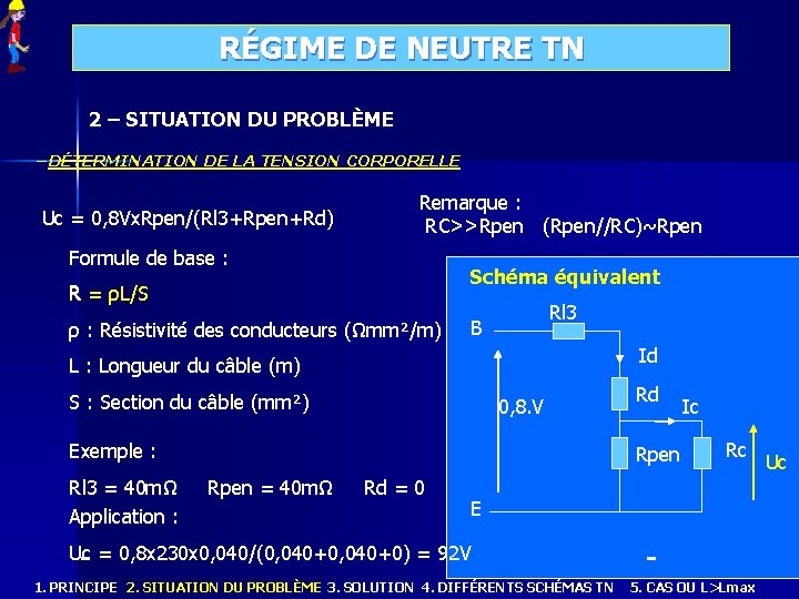 RÉGIME DE NEUTRE TN 2 – SITUATION DU PROBLÈME – DÉTERMINATION DE LA TENSION