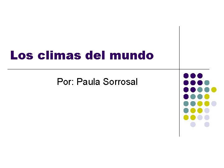 Los climas del mundo Por: Paula Sorrosal 