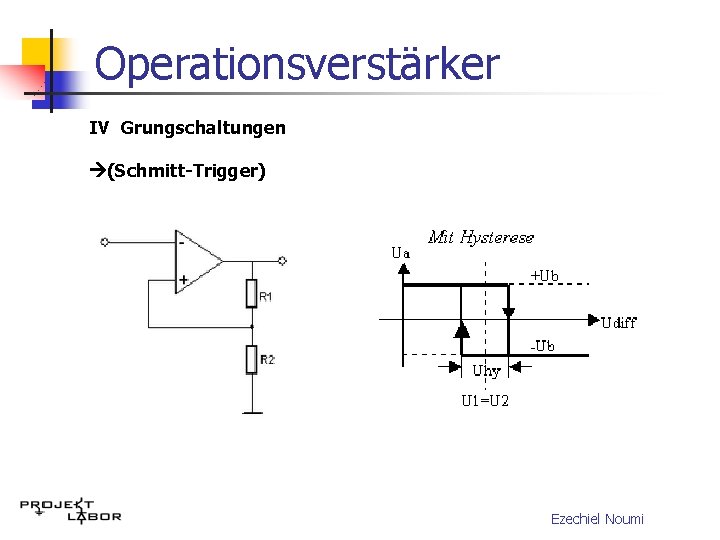 Operationsverstärker IV Grungschaltungen (Schmitt-Trigger) Ezechiel Noumi 