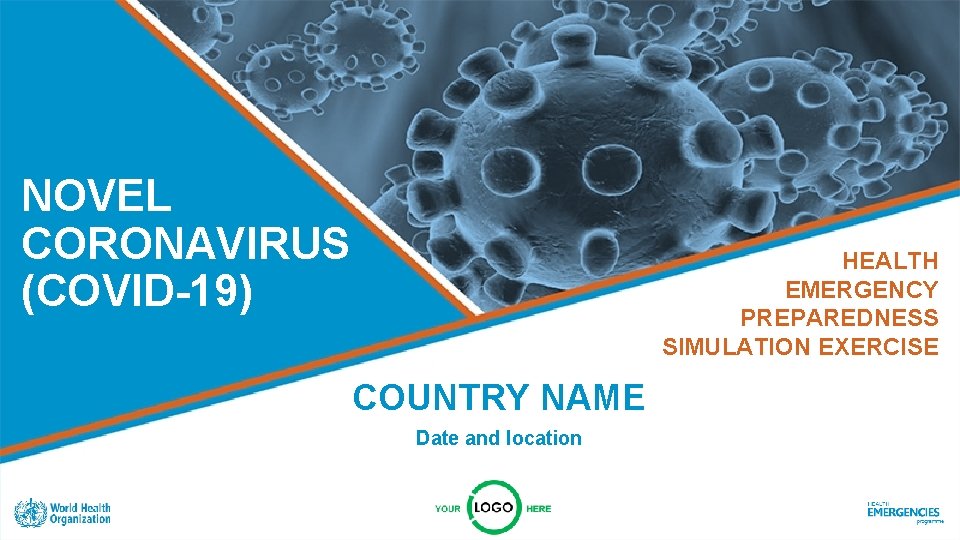 NOVEL CORONAVIRUS (COVID-19) HEALTH EMERGENCY PREPAREDNESS SIMULATION EXERCISE COUNTRY NAME Date and location C