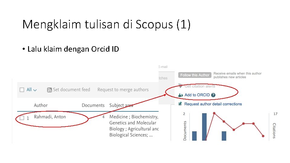 Mengklaim tulisan di Scopus (1) • Lalu klaim dengan Orcid ID 