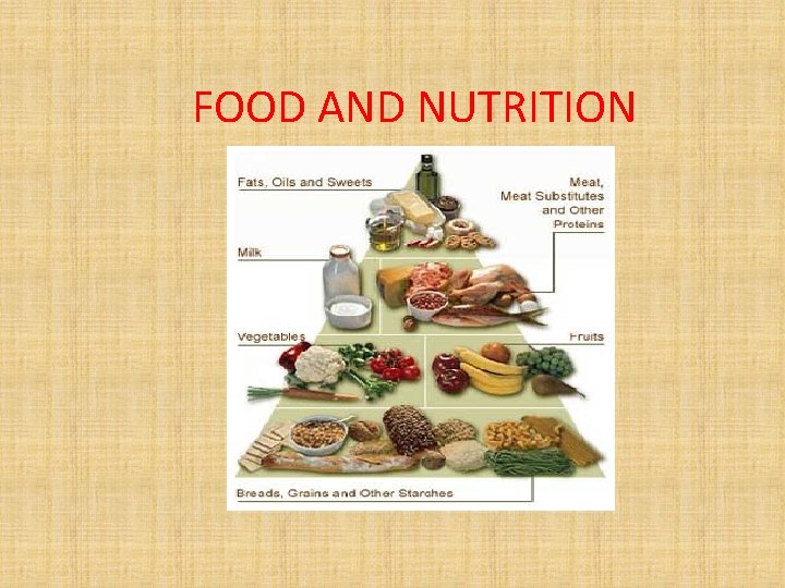 FOOD AND NUTRITION 