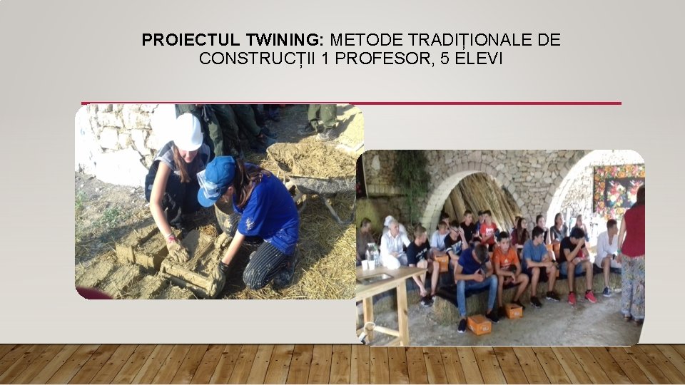 PROIECTUL TWINING: METODE TRADIȚIONALE DE CONSTRUCȚII 1 PROFESOR, 5 ELEVI 