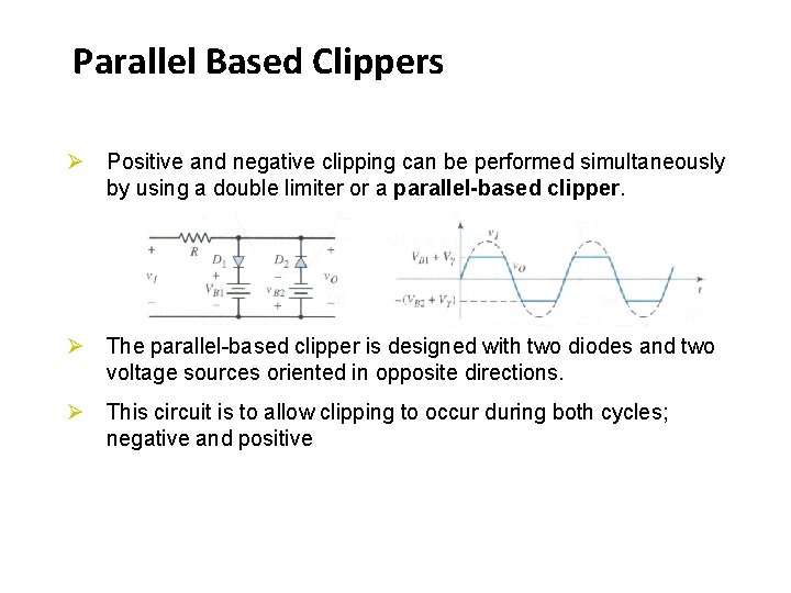 Parallel Based Clippers Ø Positive and negative clipping can be performed simultaneously by using