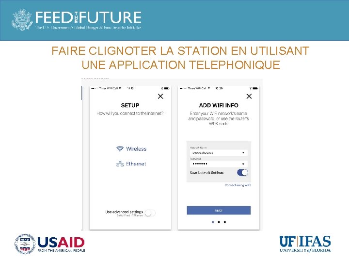 FAIRE CLIGNOTER LA STATION EN UTILISANT UNE APPLICATION TELEPHONIQUE 