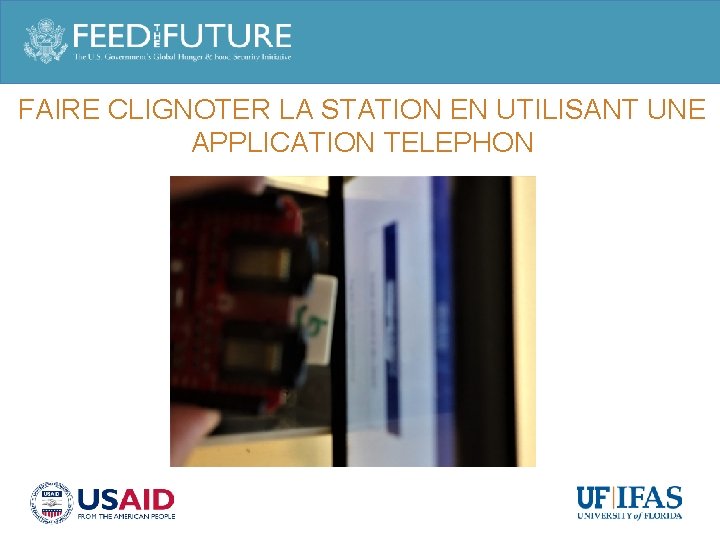 FAIRE CLIGNOTER LA STATION EN UTILISANT UNE APPLICATION TELEPHON 