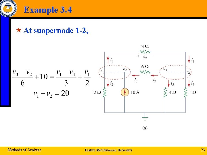 Example 3. 4 « At suopernode 1 -2, Methods of Analysis Eastern Mediterranean University