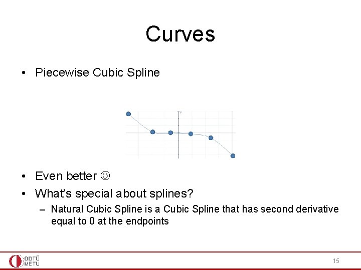 Curves • Piecewise Cubic Spline • Even better • What’s special about splines? –