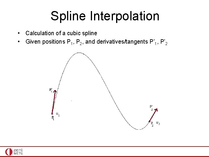 Spline Interpolation • Calculation of a cubic spline • Given positions P 1, P