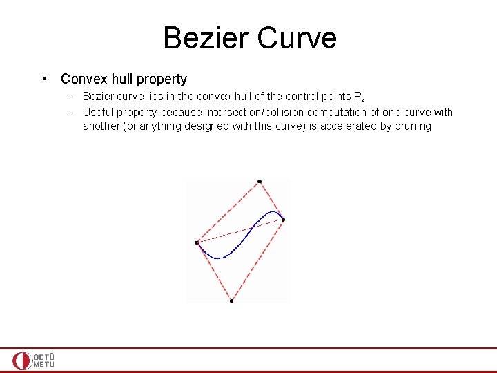 Bezier Curve • Convex hull property – Bezier curve lies in the convex hull