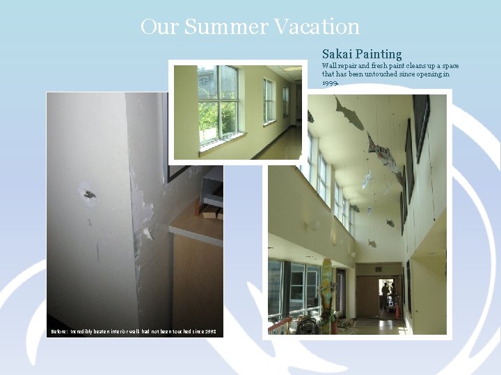 Our Summer Vacation Sakai Painting Wall repair and fresh paint cleans up a space