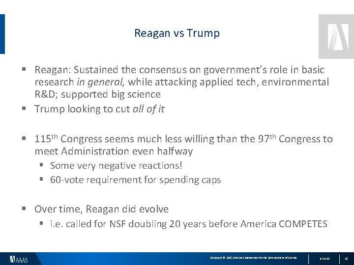 Reagan vs Trump § Reagan: Sustained the consensus on government’s role in basic research