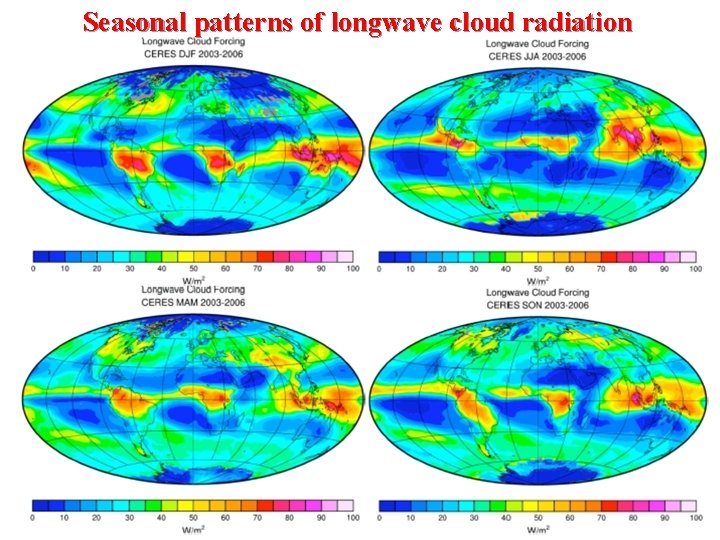 Seasonal patterns of longwave cloud radiation 