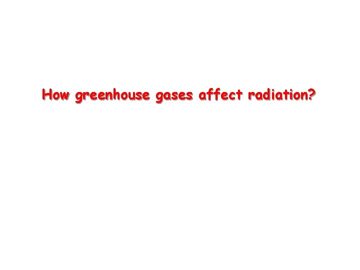 How greenhouse gases affect radiation? 