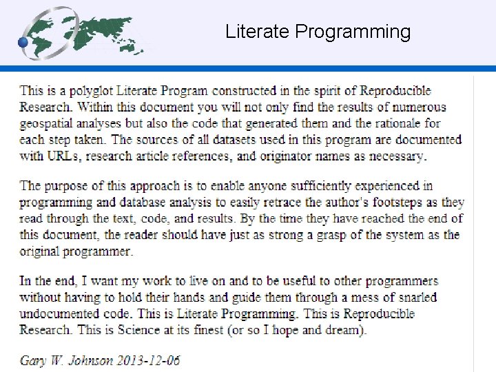 Literate Programming 