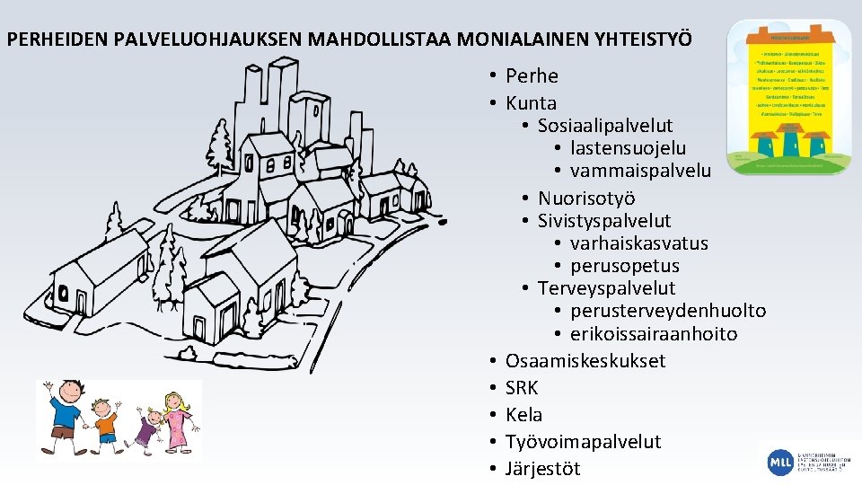 PERHEIDEN PALVELUOHJAUKSEN MAHDOLLISTAA MONIALAINEN YHTEISTYÖ • Perhe • Kunta • Sosiaalipalvelut • lastensuojelu •