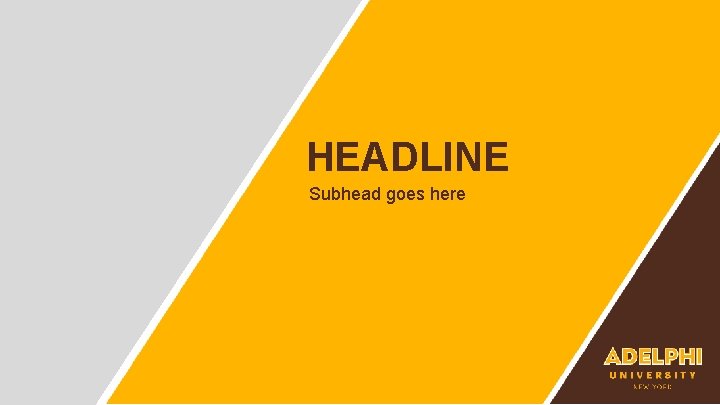 HEADLINE Subhead goes here 