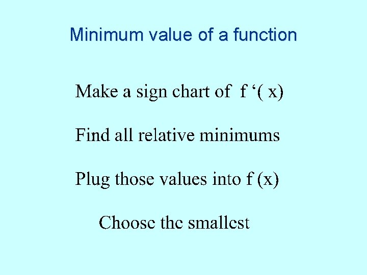 Minimum value of a function 