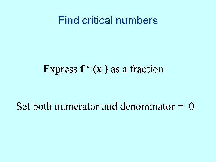 Find critical numbers 