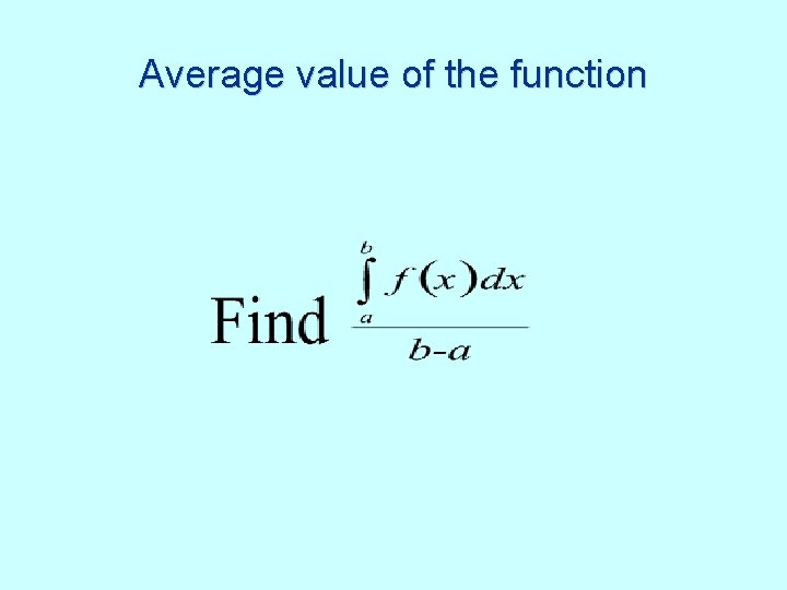Average value of the function 