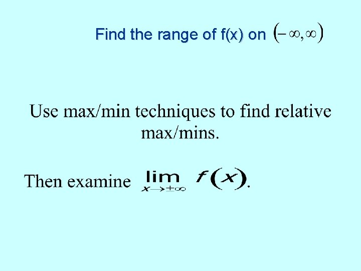 Find the range of f(x) on 