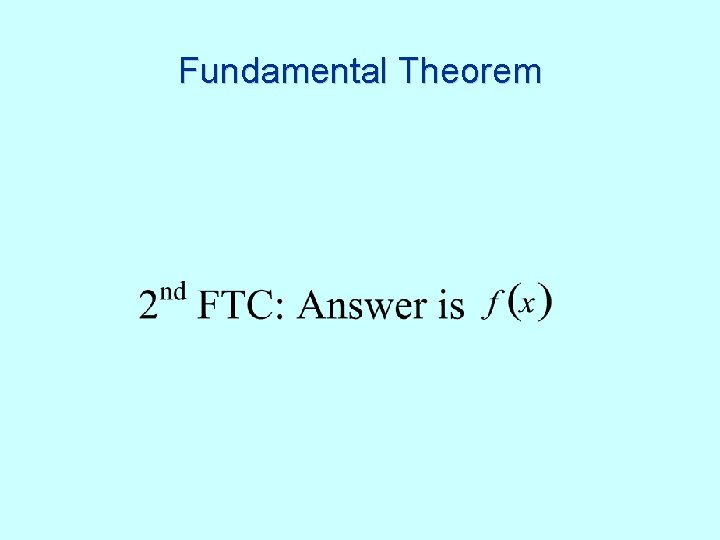 Fundamental Theorem 