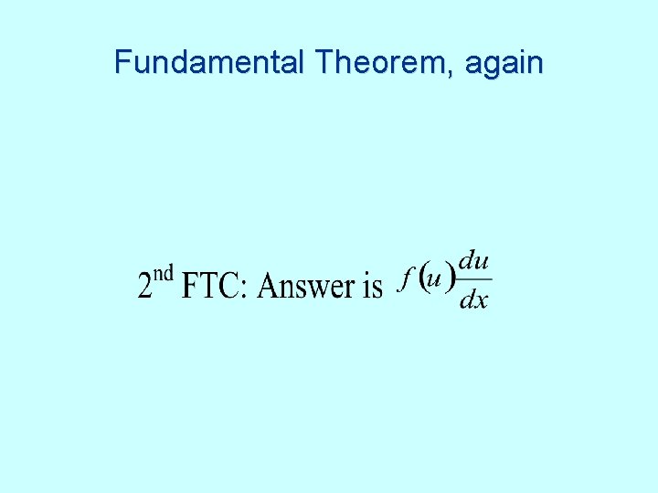 Fundamental Theorem, again 
