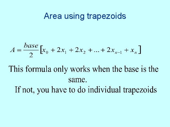 Area using trapezoids 