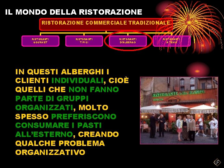 IL MONDO DELLA RISTORAZIONE COMMERCIALE TRADIZIONALE RISTORANTI GOURMET RISTORANTI TIPICI RISTORANTI D’ALBERGO RISTORANTI A