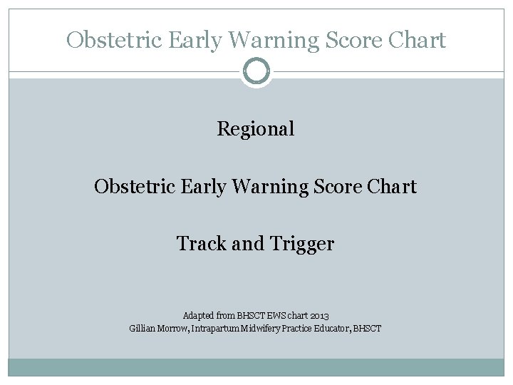 Obstetric Early Warning Score Chart Regional Obstetric Early Warning Score Chart Track and Trigger