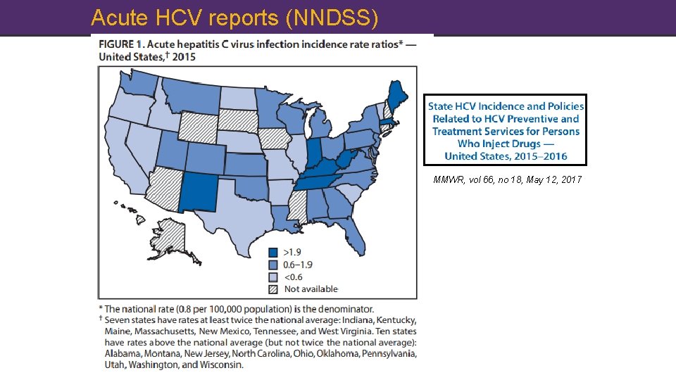 Acute HCV reports (NNDSS) MMWR, vol 66, no 18, May 12, 2017 