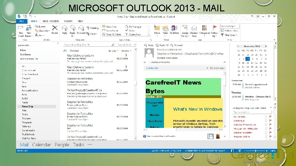 MICROSOFT OUTLOOK 2013 - MAIL MICROSOFT OUTLOOK 2013 - MAIL