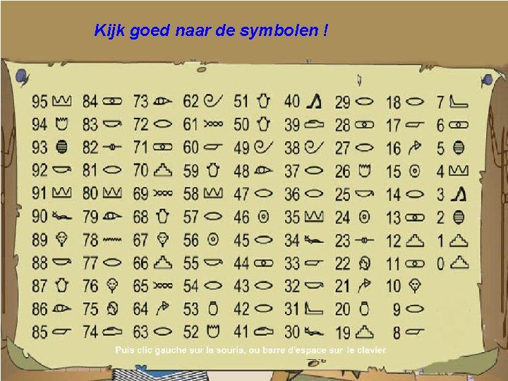 Kijk goed naar de symbolen ! 