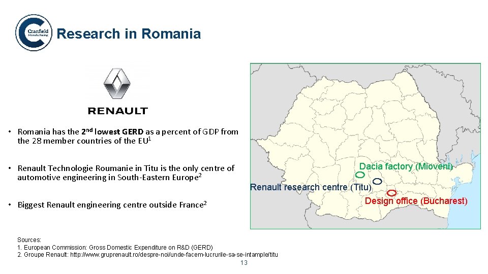 Research in Romania • Romania has the 2 nd lowest GERD as a percent