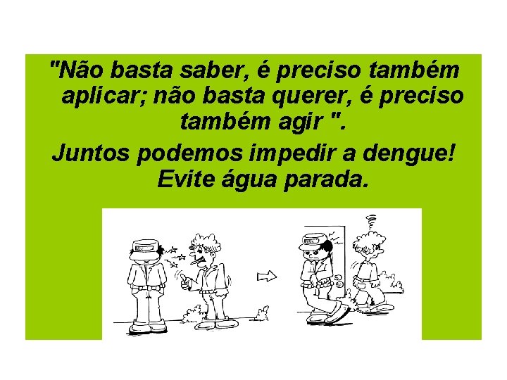 "Não basta saber, é preciso também aplicar; não basta querer, é preciso também agir