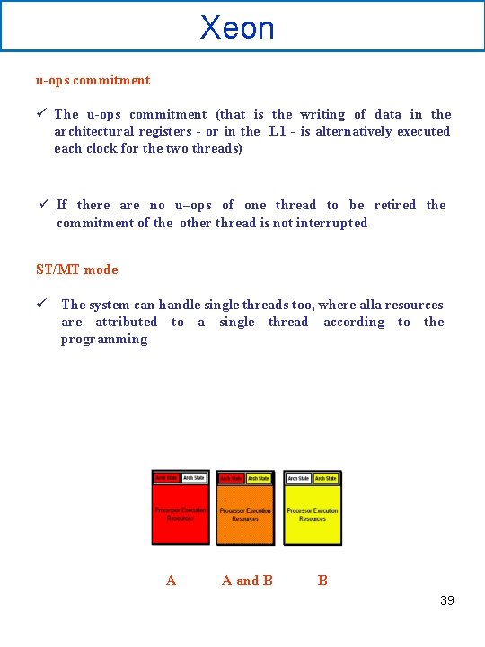 Xeon u-ops commitment ü The u-ops commitment (that is the writing of data in