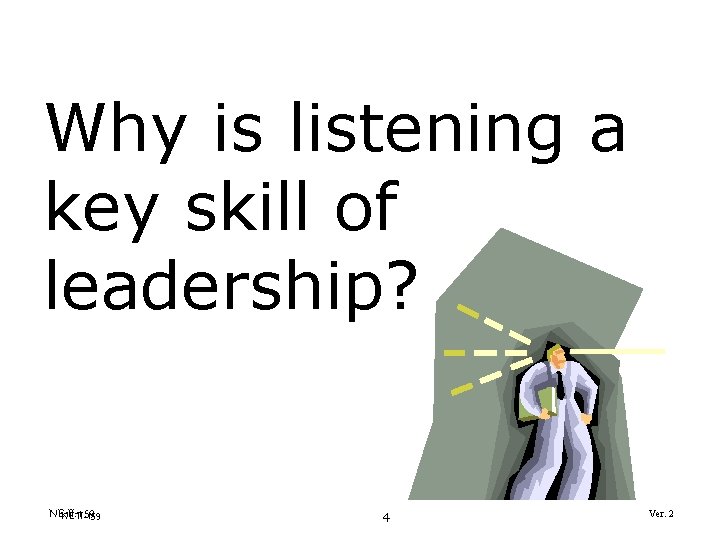 Why is listening a key skill of leadership? NE-II-159 4 Ver. 2 