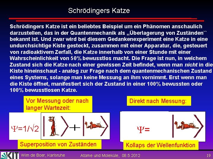 Schrödingers Katze ist ein beliebtes Beispiel um ein Phänomen anschaulich darzustellen, das in der