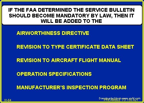 IF THE FAA DETERMINED THE SERVICE BULLETIN SHOULD BECOME MANDATORY BY LAW, THEN IT