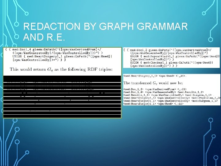 REDACTION BY GRAPH GRAMMAR AND R. E. 