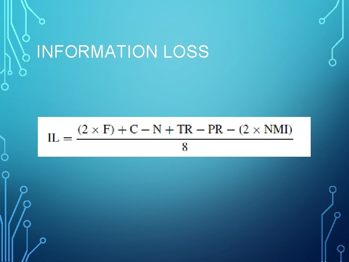 INFORMATION LOSS 