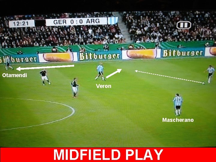 Otamendi Veron Mascherano MIDFIELD PLAY 