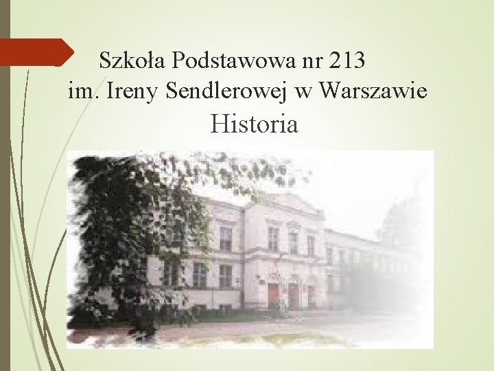 Szkoła Podstawowa nr 213 im. Ireny Sendlerowej w Warszawie Historia 