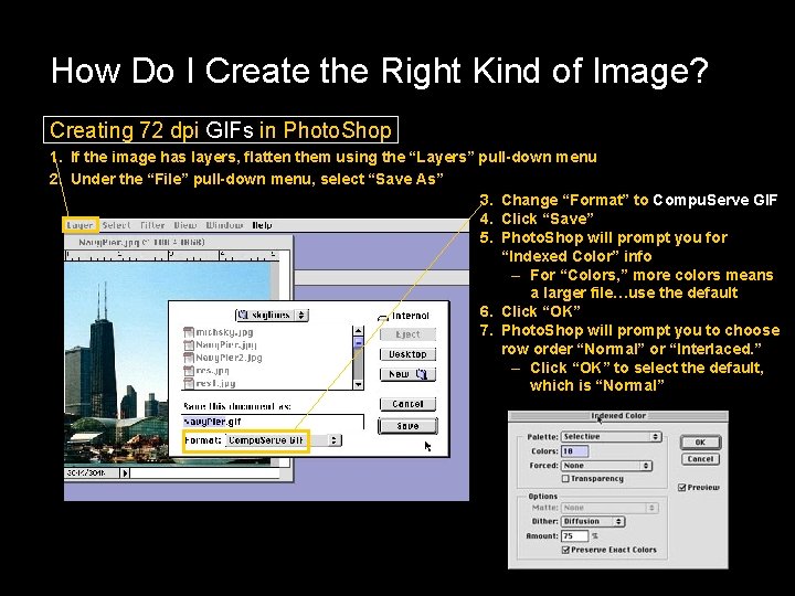 How Do I Create the Right Kind of Image? Creating 72 dpi GIFs in