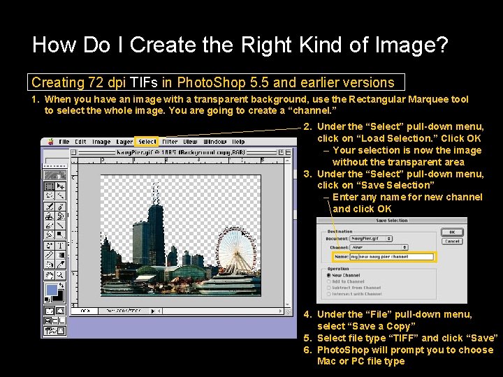 How Do I Create the Right Kind of Image? Creating 72 dpi TIFs in